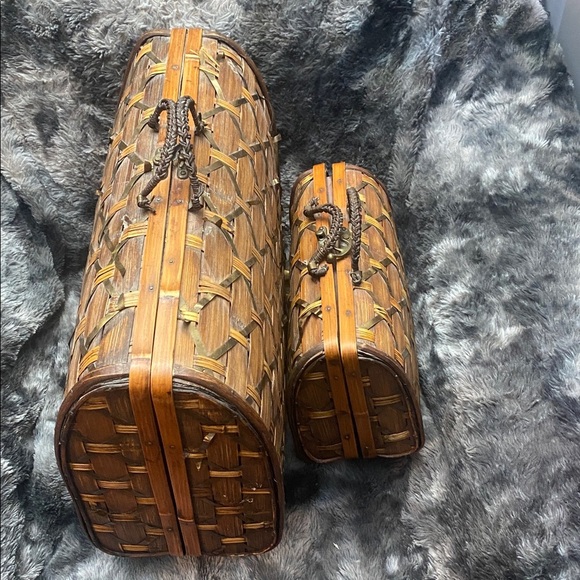 Woven Brown and Tan Basket Set - Picture 12 of 16